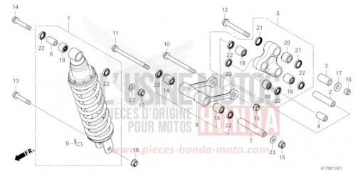 COUSSIN ARRIERE (CRF250LAS/LRAS,CRF300LS/LAS/LRS/LRAS) CRF300LAS de 2025
